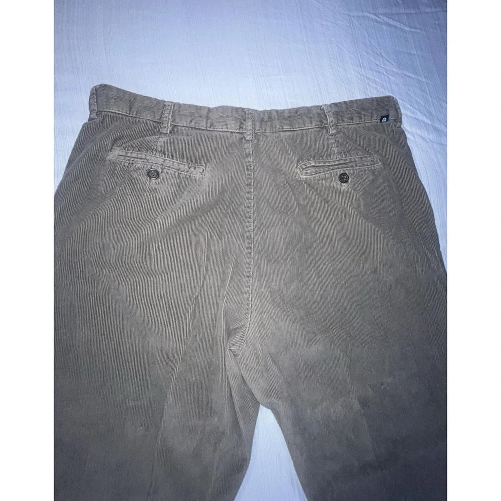 Chaps Corduroy Pants men's Flat Front 38w 32L Dark Brown Utility Pockets Nice Cp